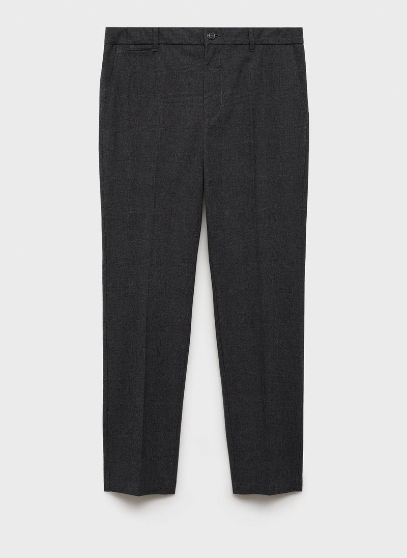 Slim-Fit Cotton Trousers