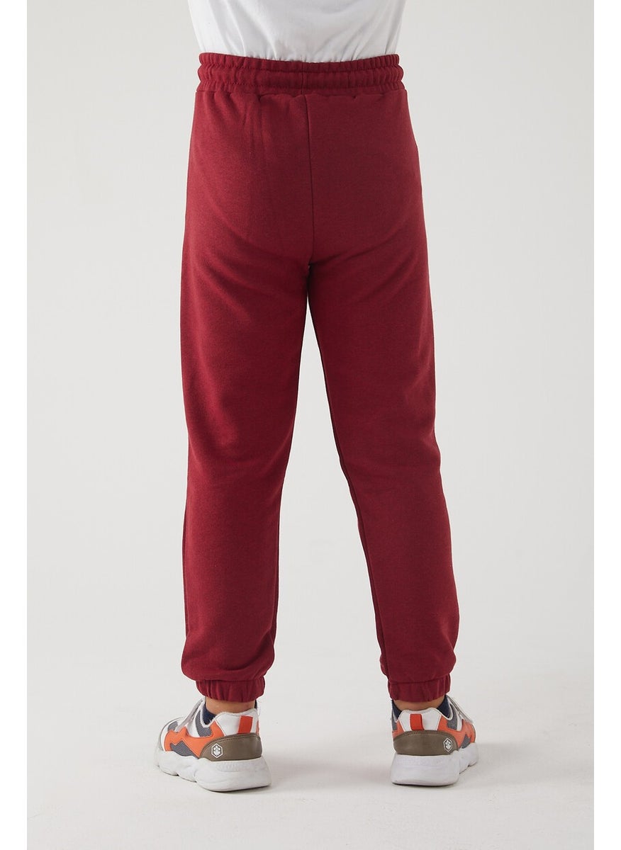 Boy 3 Thread Pocket Printed Sweatpants with Elastic Waist and Legs