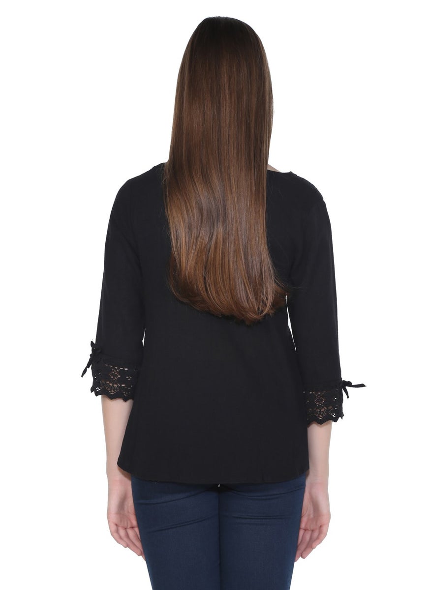 Zehra Şile Cloth Blouse Black Syh