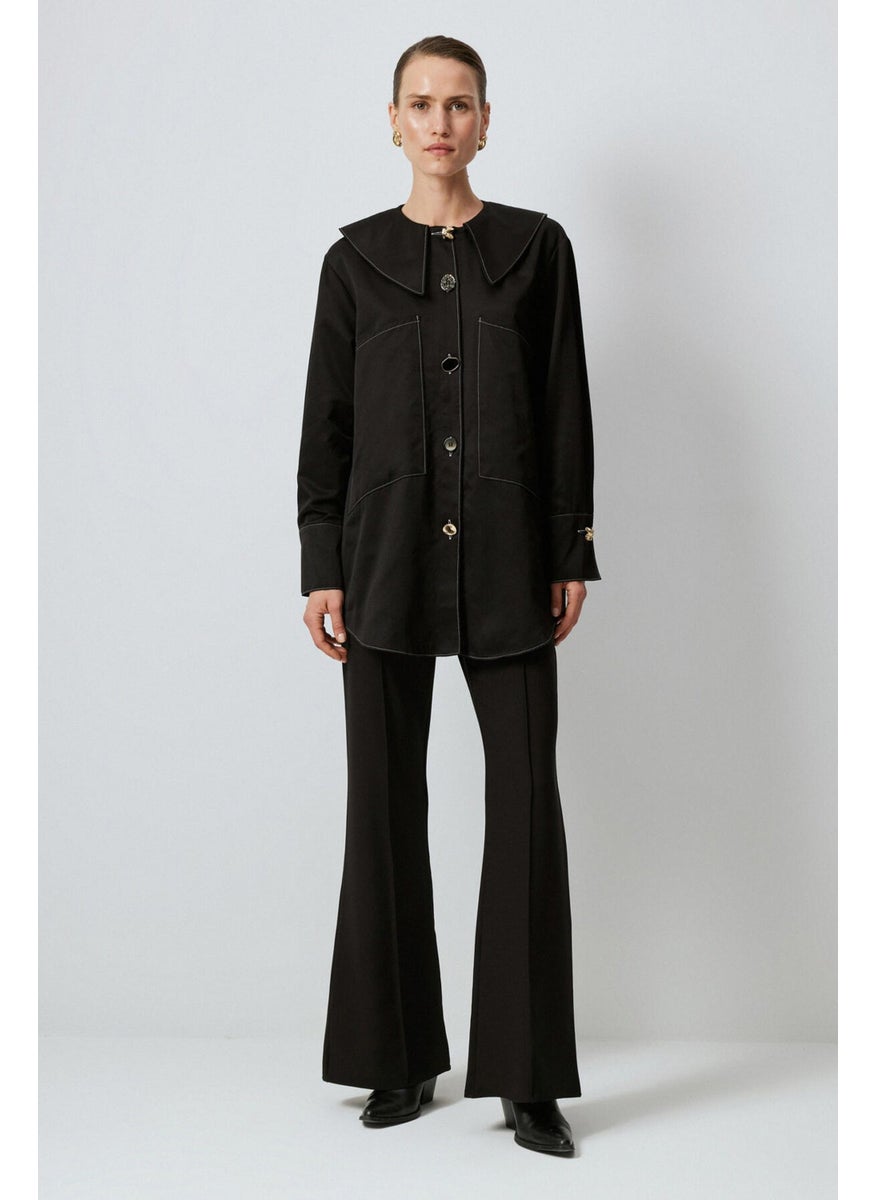 Contrast Stitched Large Pocket Shirt