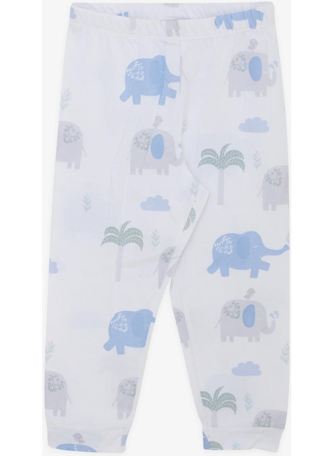 Breeze Girls & Boys Boy Pajama Set Friendship Themed Elephant Printed 1.5-5 Years Old, White