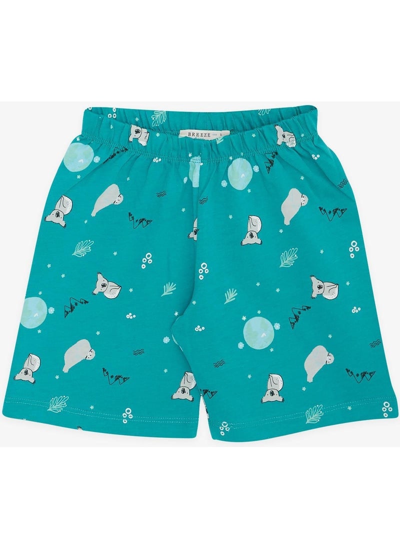 Breeze Girls & Boys Baby Boy Shorts Pajama Set Kuala Patterned 9 Months-3 Years, Petrol Green