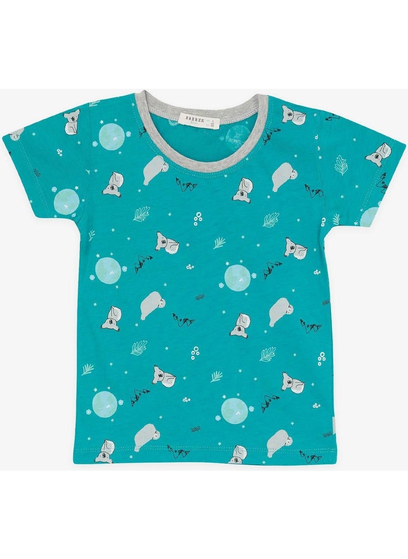 Breeze Girls & Boys Baby Boy Shorts Pajama Set Kuala Patterned 9 Months-3 Years, Petrol Green