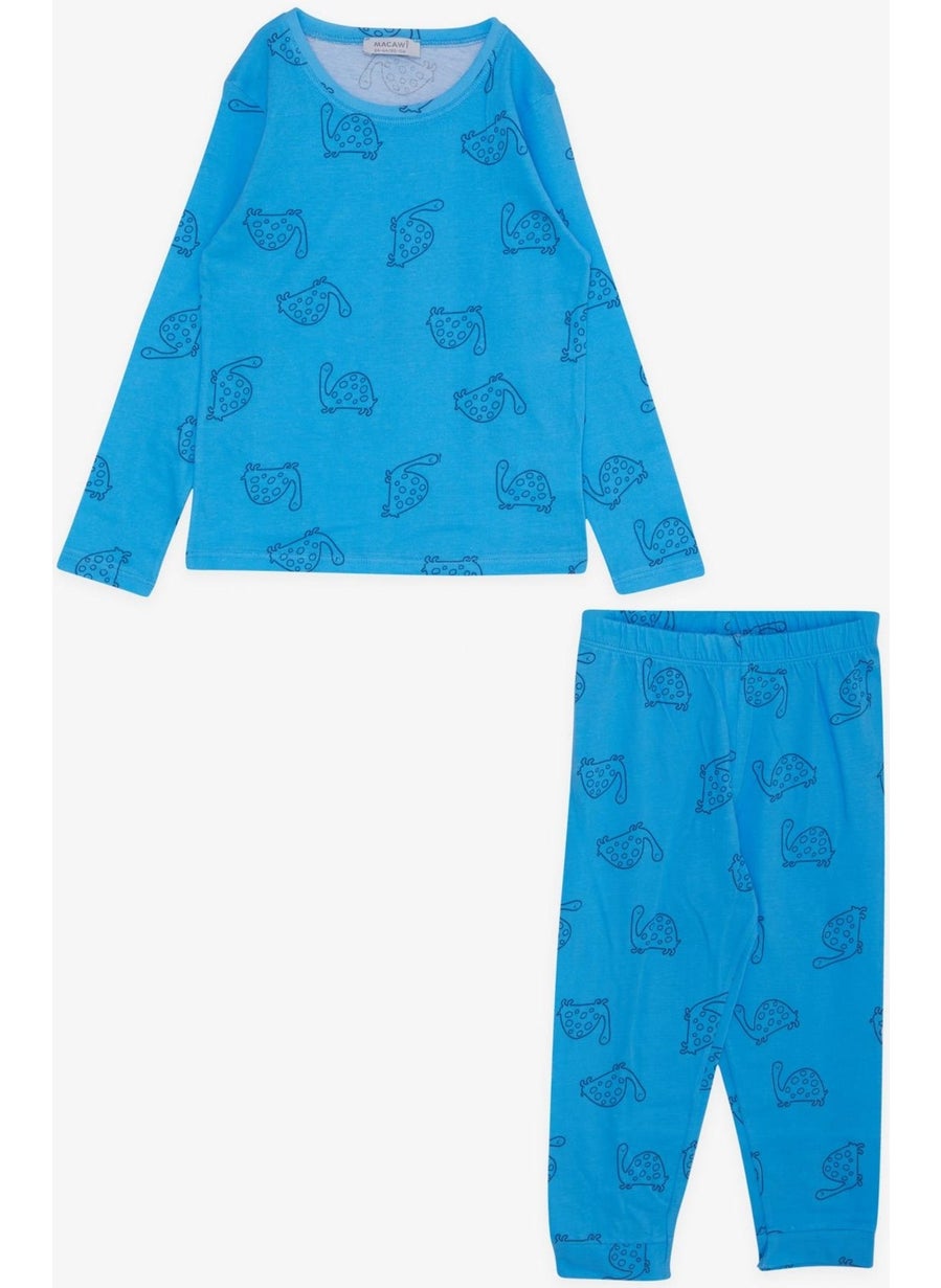 Breeze Boy's Pajama Set, Turtle Patterned, 1.5-5 Years, Blue