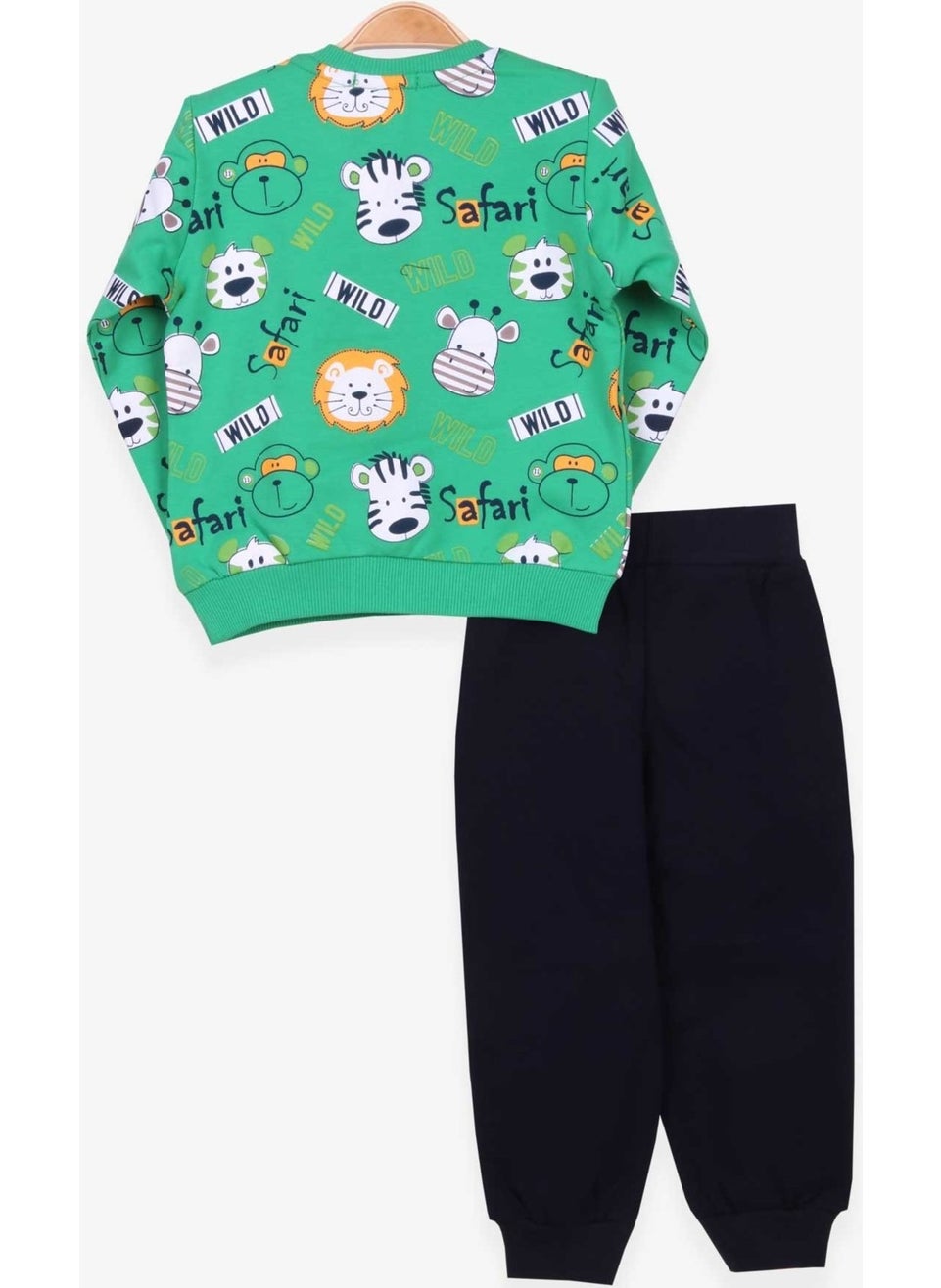 Boys Tracksuit Set Monkey Embroidered Green (1-4 Age)