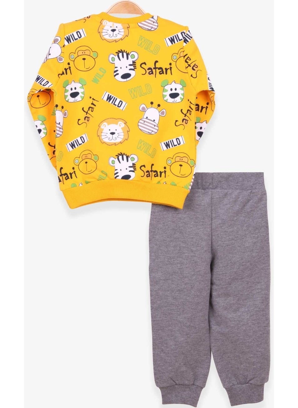 Boys Tracksuit Set Monkey Embroidered Yellow (1-4 Years)