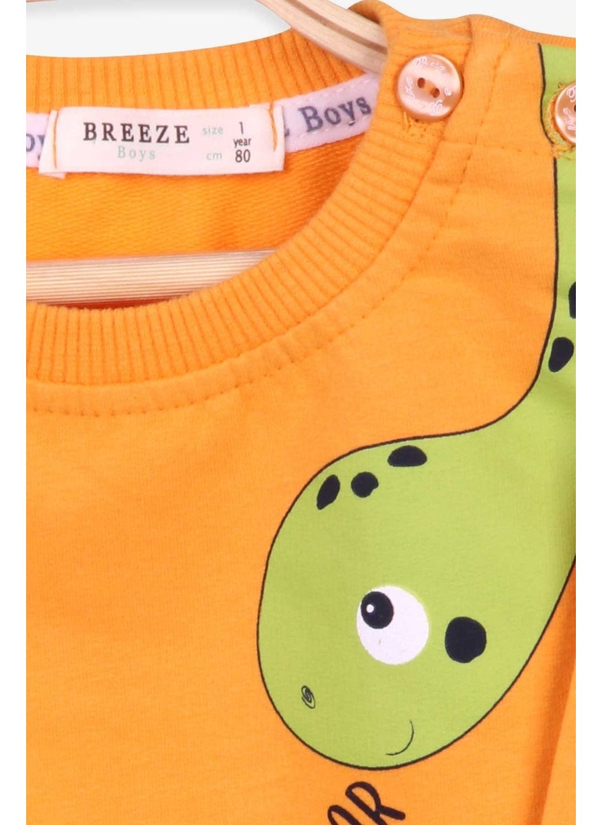 Breeze Baby Boy Tracksuit Set Dinosaur Printed Mustard Yellow (9 Months-3 Years)