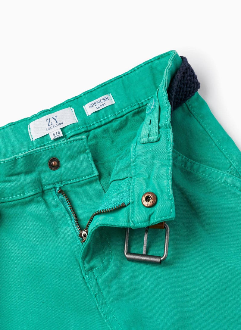 Chino Twill Shorts With Belt for Boys