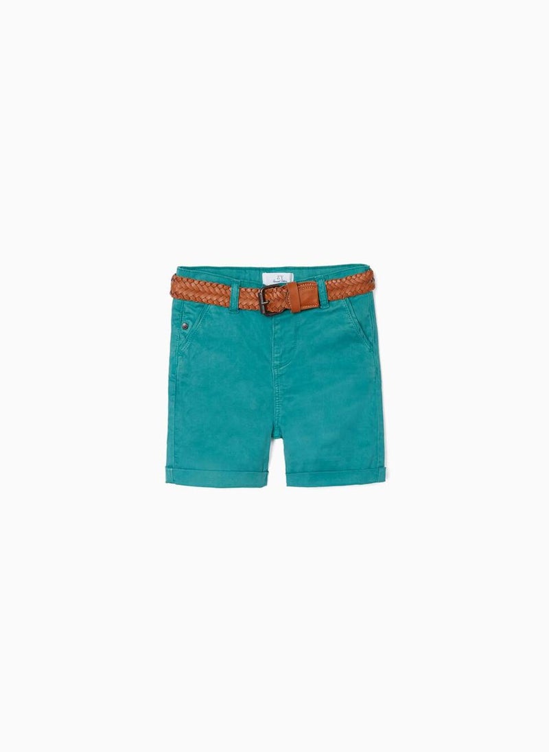 Chino Shorts with Belt for Baby Boys, Green