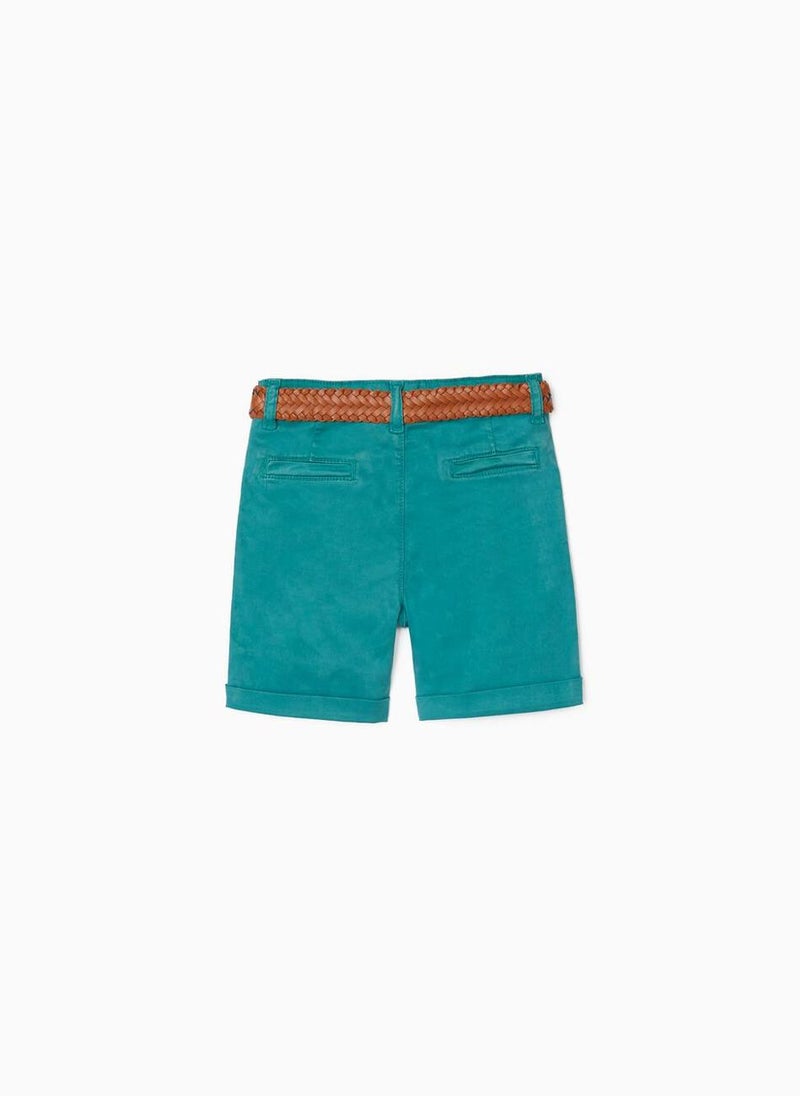 Chino Shorts with Belt for Baby Boys, Green