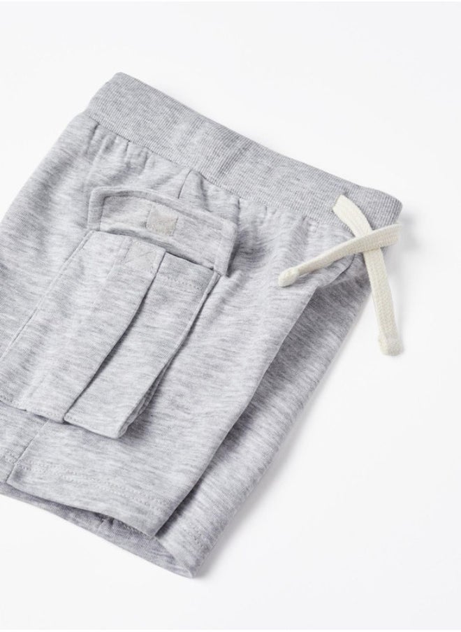 Joggers with Cargo Pockets for Baby Boys, Grey