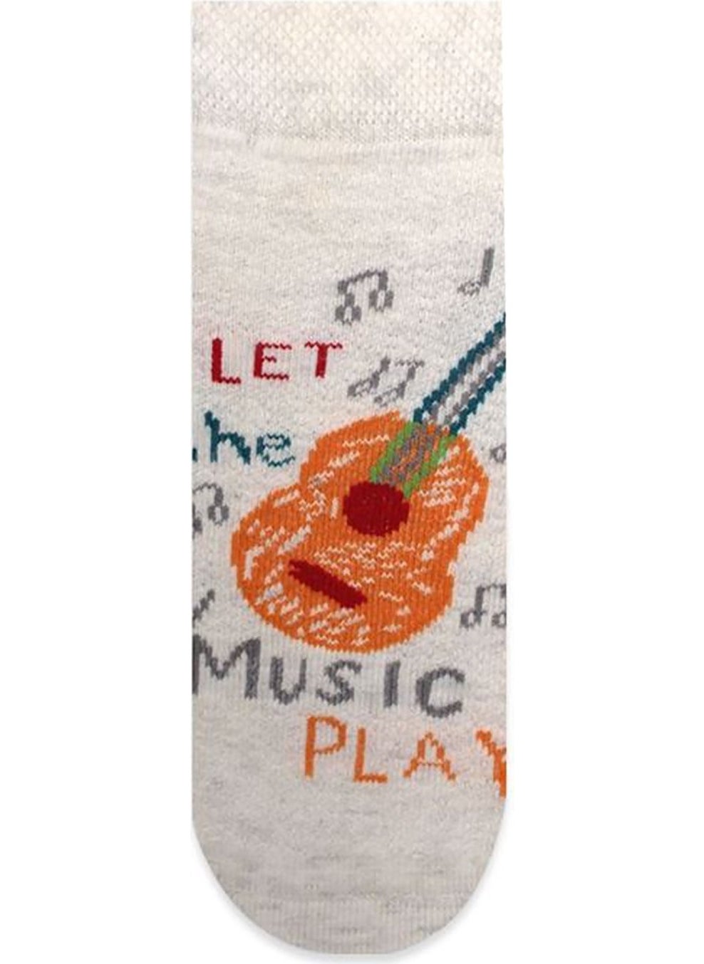 Guitar and Cartoon Pattern Men's Socks Set of 3