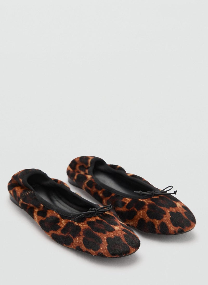 Leather Leopard Ballerina