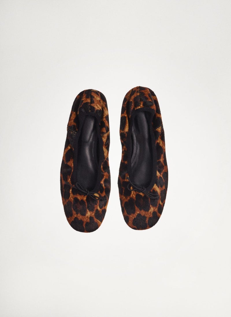 Leather Leopard Ballerina