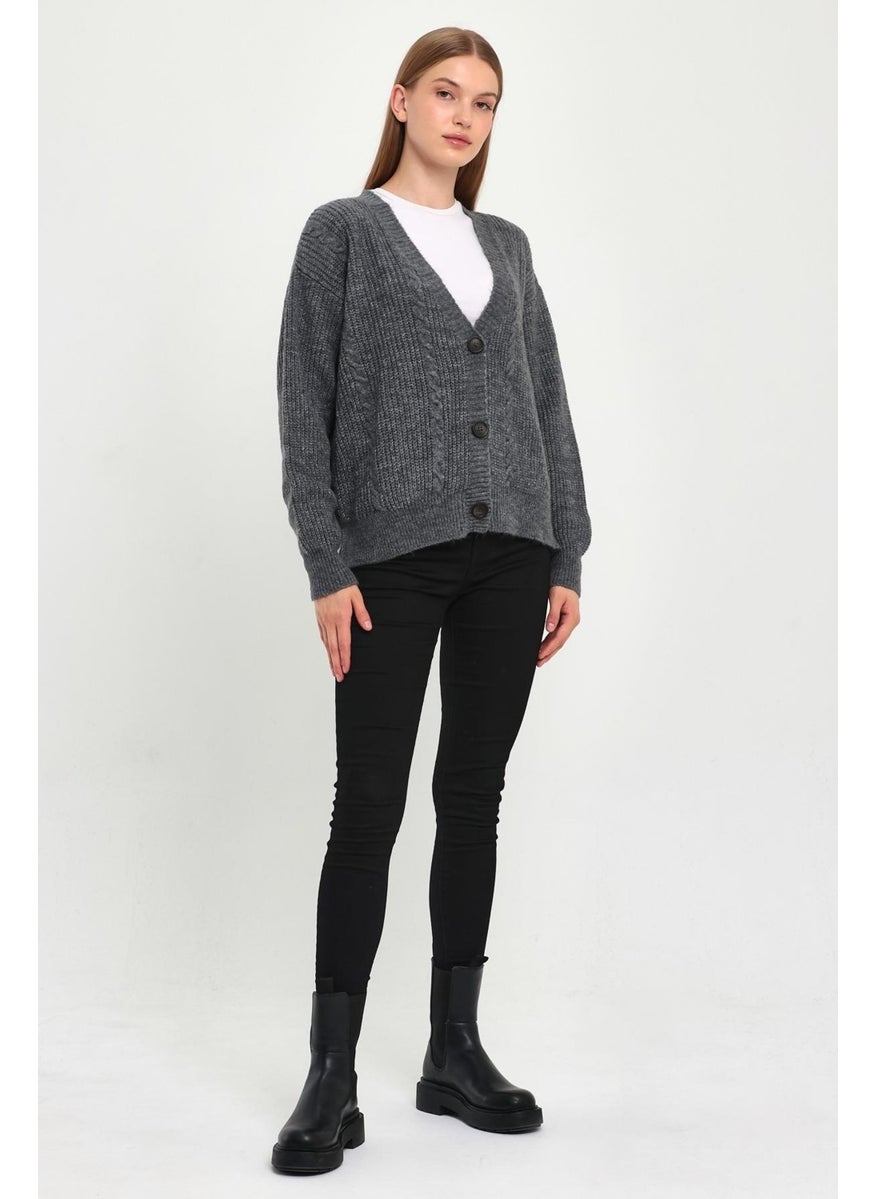 Buttoned Knitted Sweater Cardigan (B23-5801)