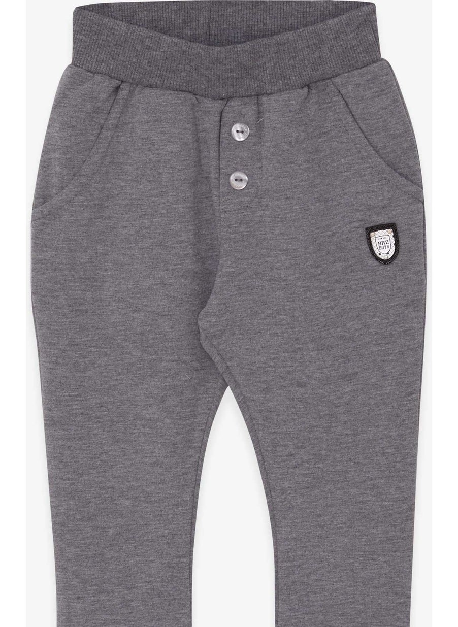 Breeze Baby Boy Sweatpants Coated Basic Dark Gray Melange (9 Months-3 Years)