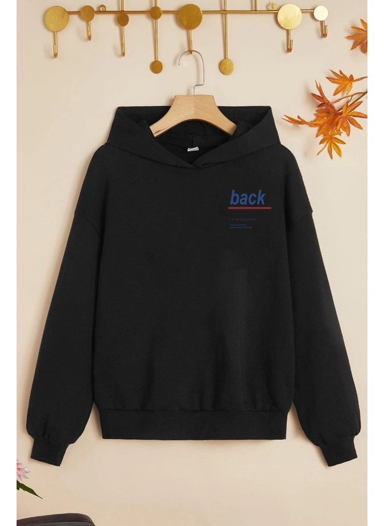 Childrens Back Printed Sweatshirt 3-4 Years Old Black