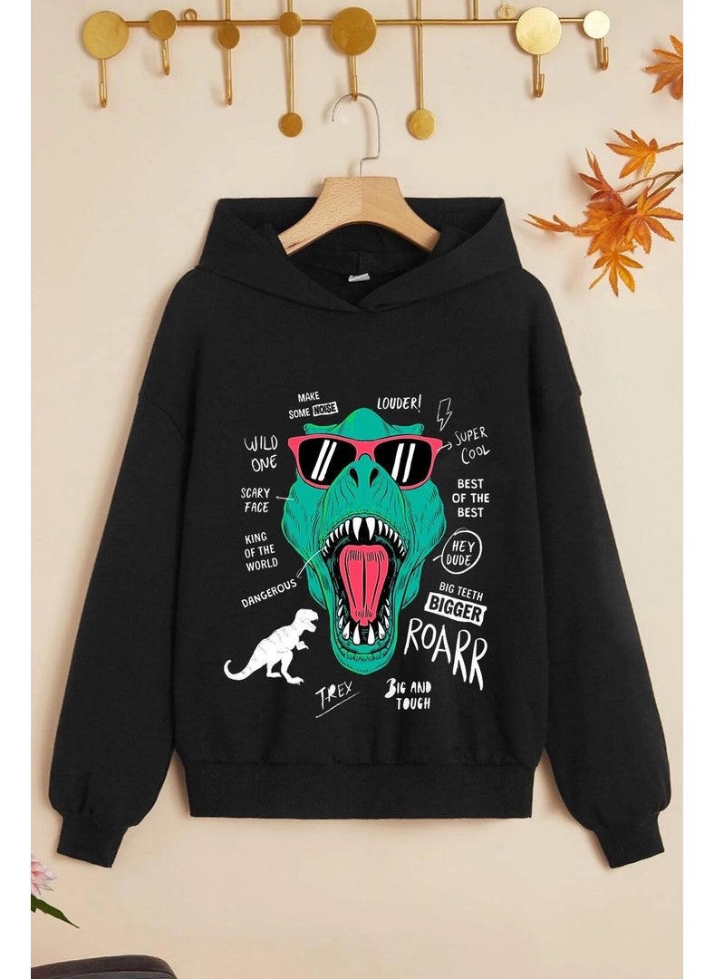 Childrens T - Rex Printed Sweatshirt 3-4 Years Old Black