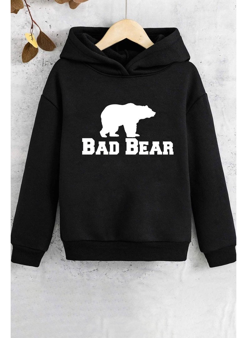 Kids Bear Printed Sweatshirt 3-4 Years Old Black