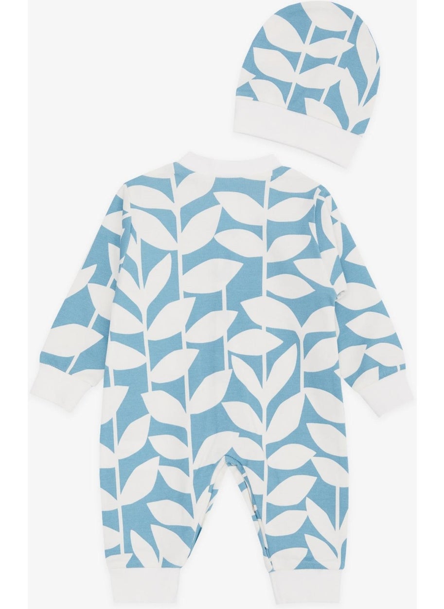 Breeze Baby Boy Jumpsuit Leaf Patterned 0-3 Months-6 Months, Blue