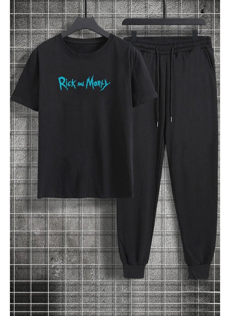 Unisex Rick And Morty Printed 2-Piece Tracksuit Set S.m. Black