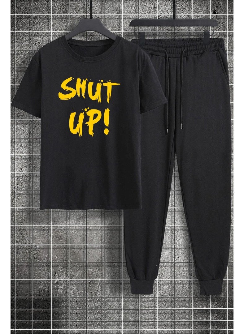 Unisex Shut Up Printed 2-Piece Tracksuit Set S.m. Black