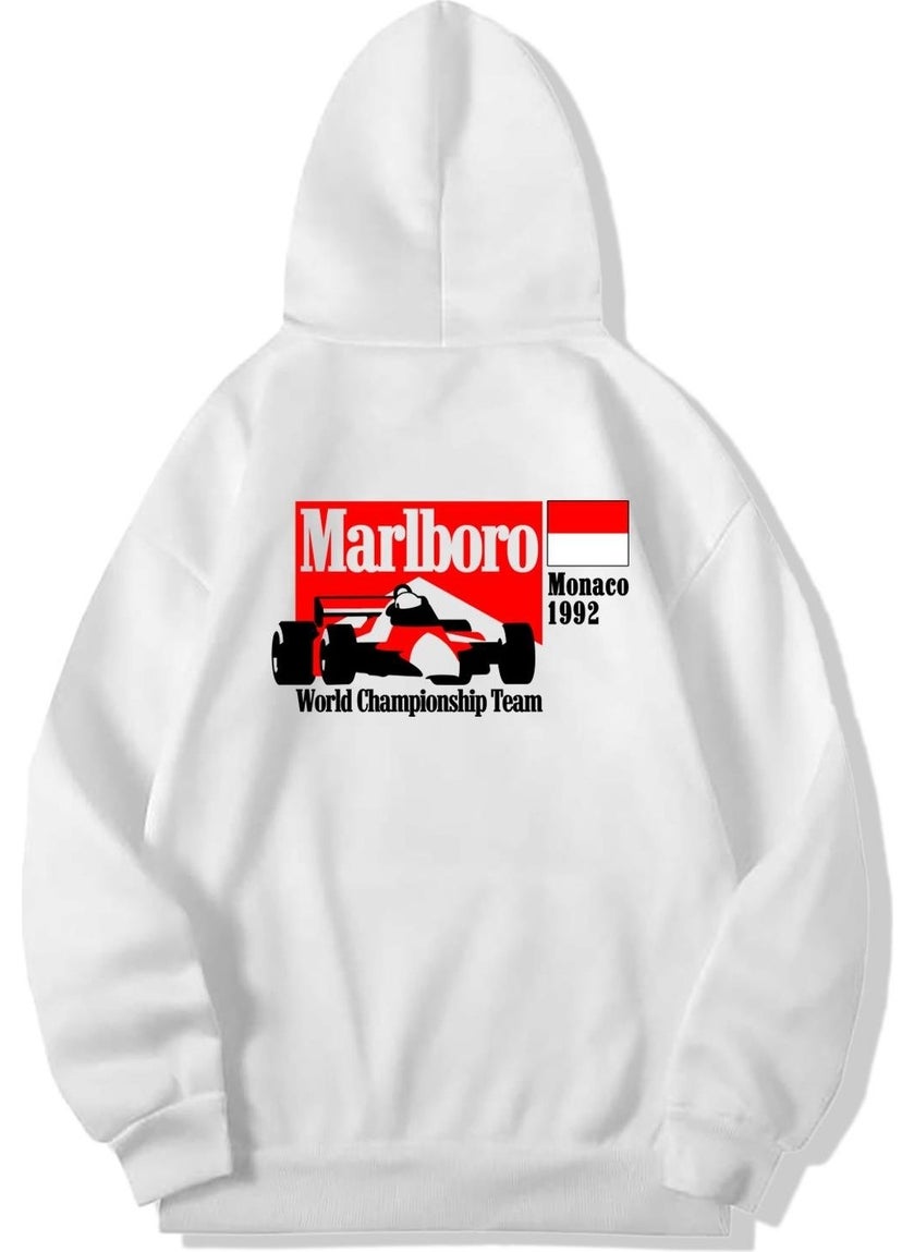 Oversize F1 1992 Monaco Hoodie White