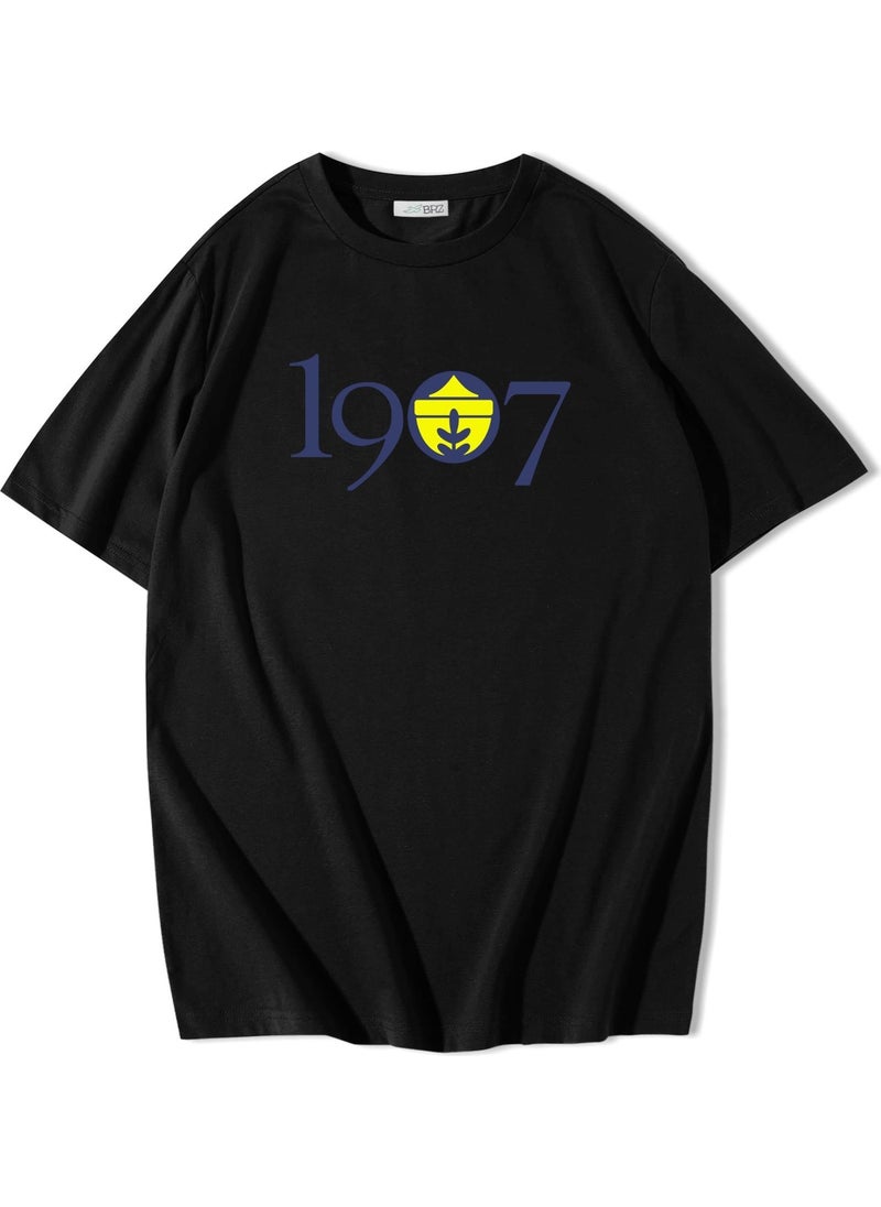 Unisex Oversize Fenerbahce 1907 Printed T-Shirt