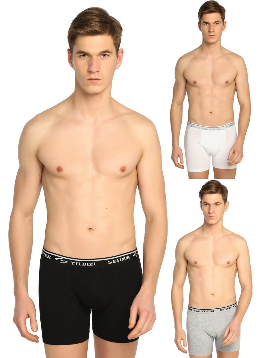 Dawn Star 3-Pack Combed Cotton Solid Color Lycra Men's Boxer