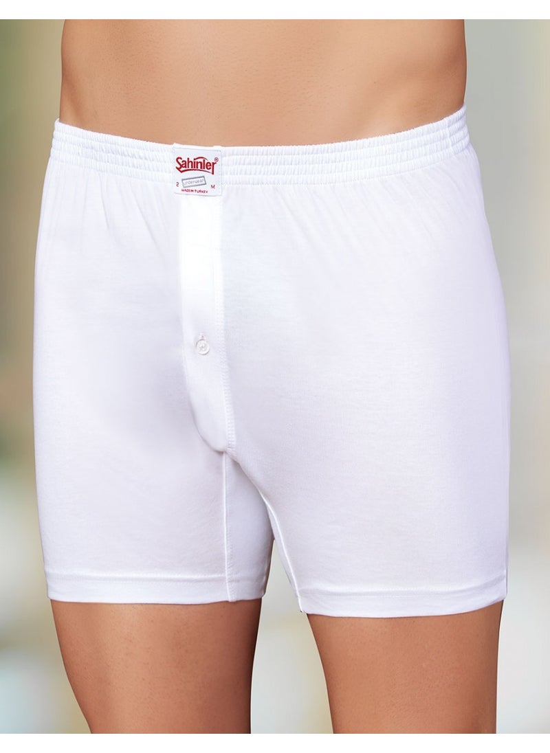 Combed Cotton Buttoned Boxer White Me010