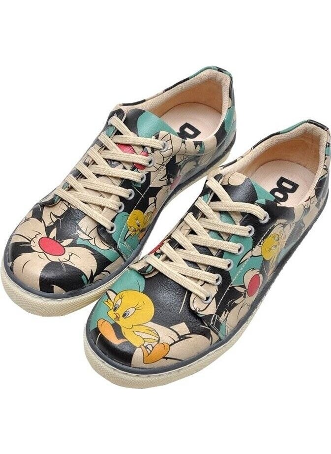 Catch Me If You Can Tweety Design Printed Vegan Shoes