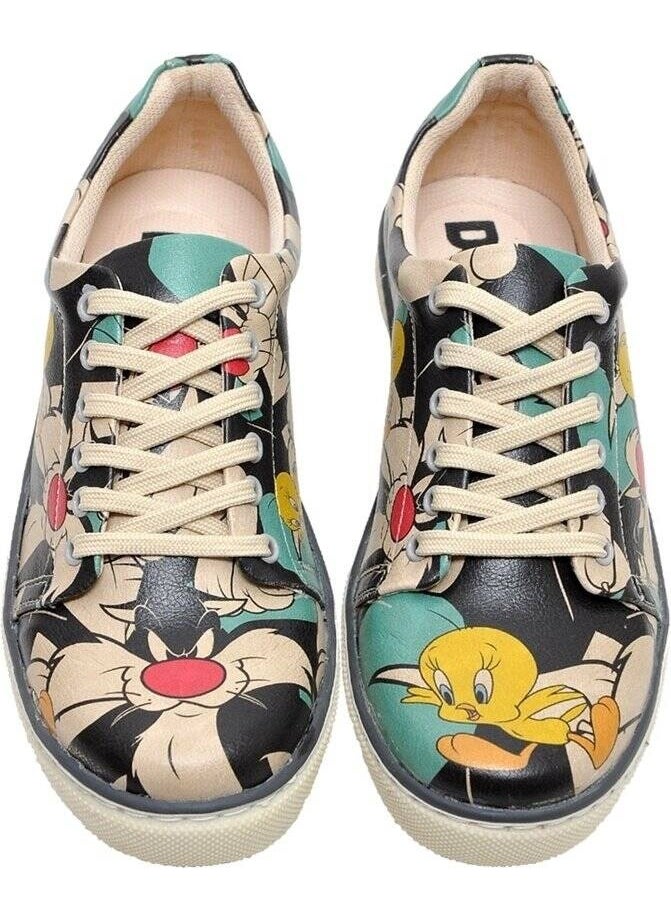 Catch Me If You Can Tweety Design Printed Vegan Shoes