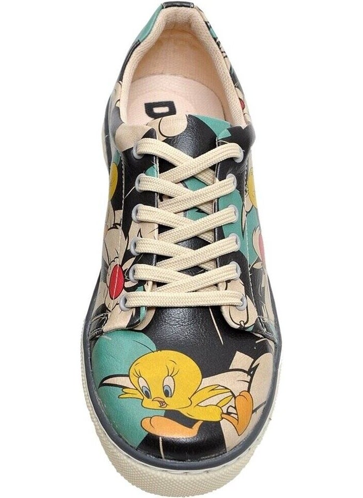 Catch Me If You Can Tweety Design Printed Vegan Shoes