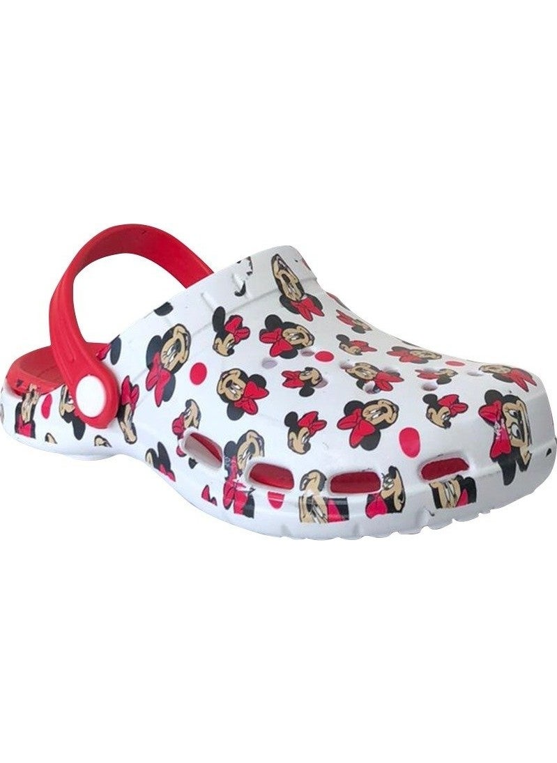 E502 White Women Mickey Mouse Hospital Sabo Slipper Sandal