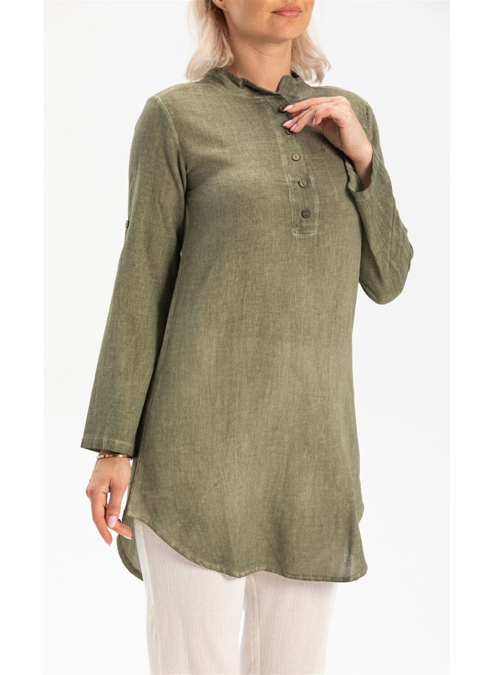 Akasya Şile Cloth Tunic Khaki Hk