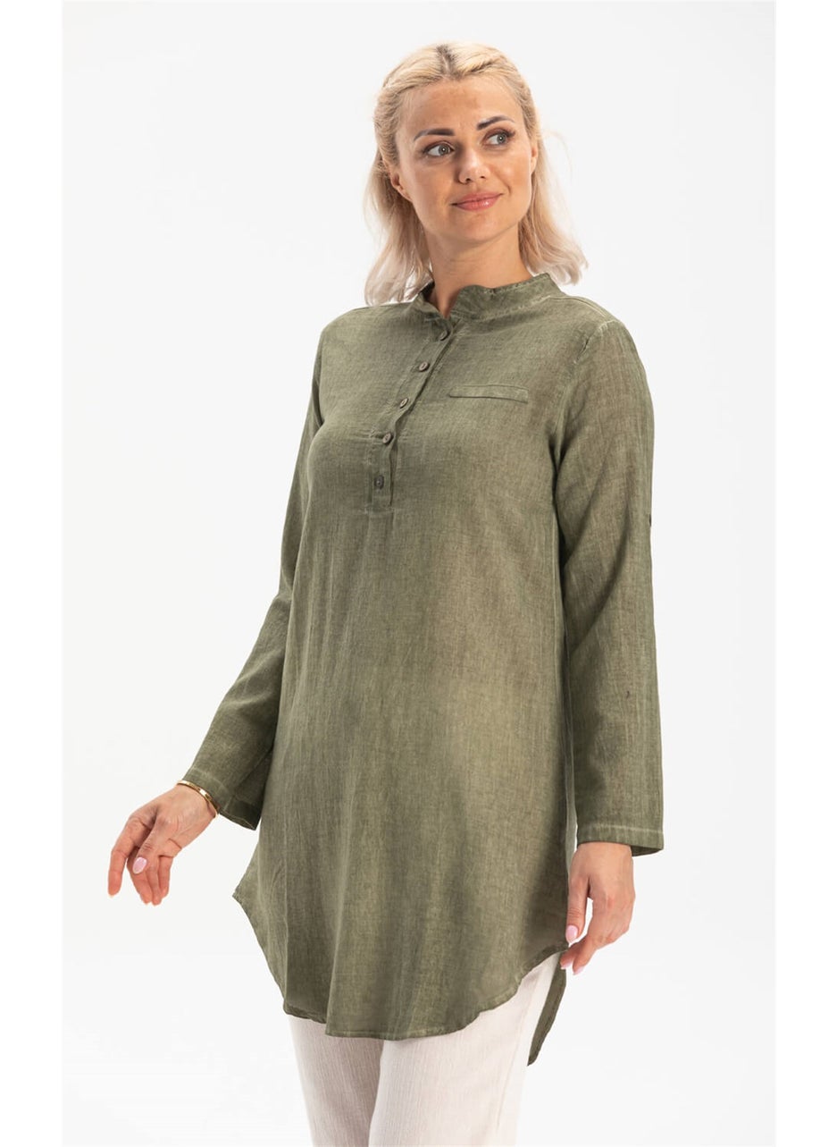 Akasya Şile Cloth Tunic Khaki Hk