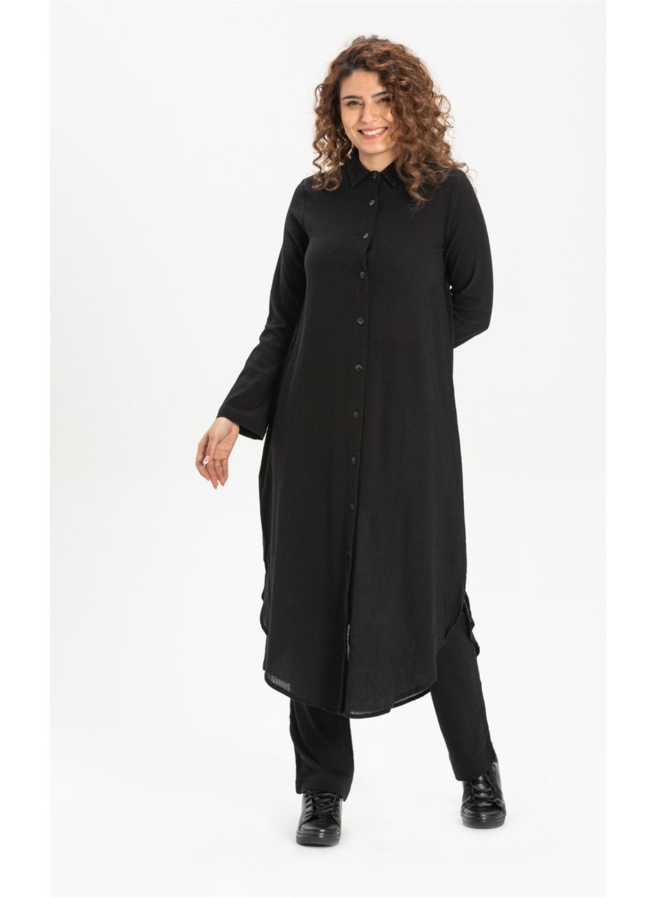 Edanur Şile Cloth Tunic Black Syh