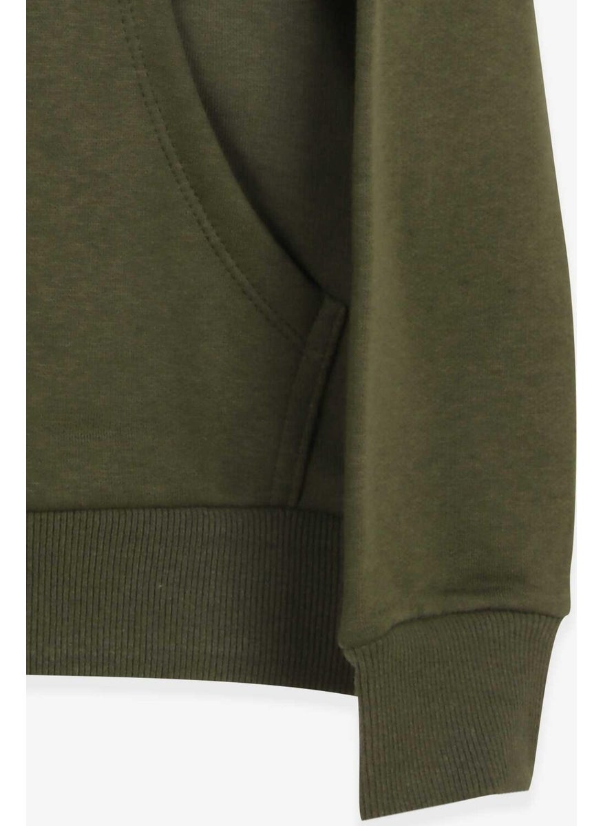 Breeze Boys Text Printed Sweatshirt Khaki Green (9-16 Years)