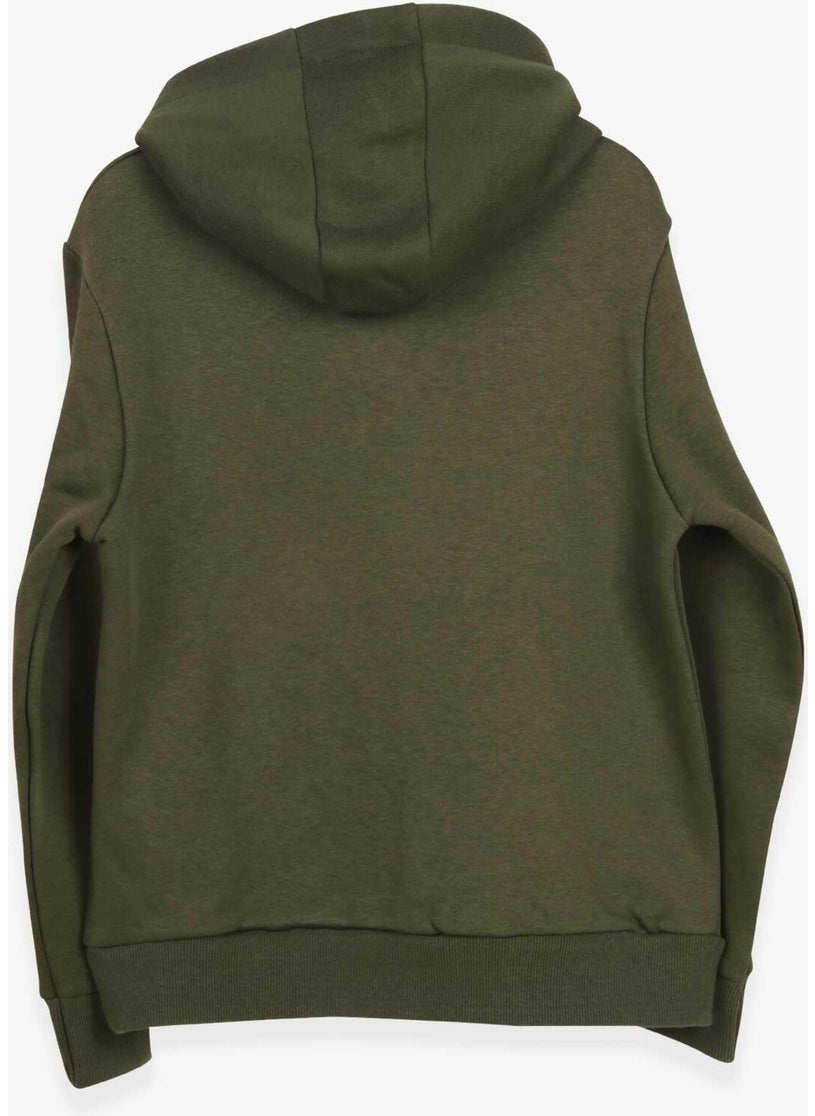 Breeze Boys Text Printed Sweatshirt Khaki Green (9-16 Years)