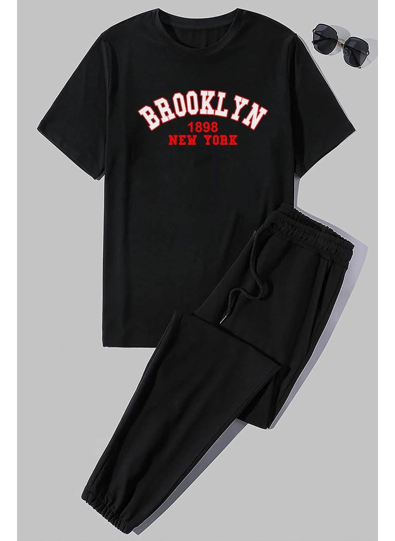 Unisex Brooklyn Printed 2-Piece Tracksuit Set S.m. Black