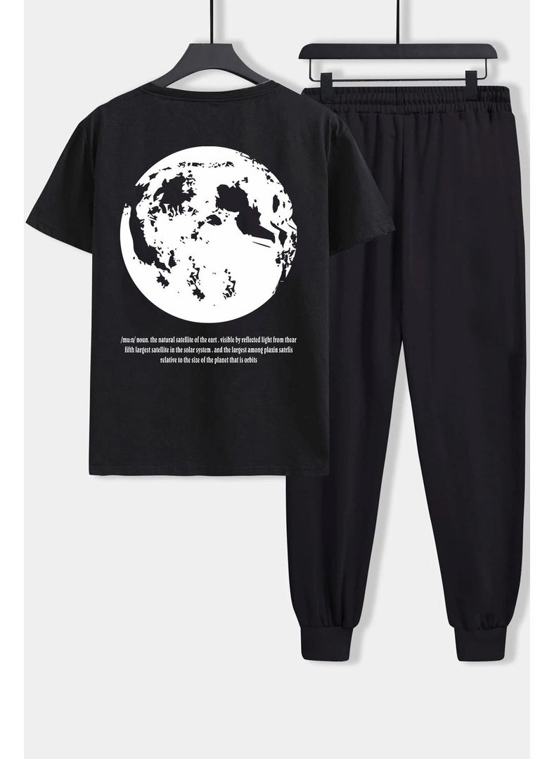 Unisex The Moon Printed 2-Piece Tracksuit Set S.m. Black