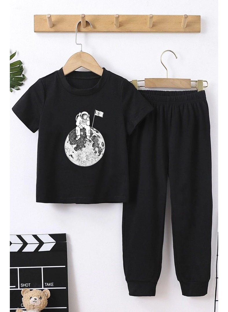 Childrens Astronaut Bottom - Top Tracksuit Set 3-4 Years Old Black