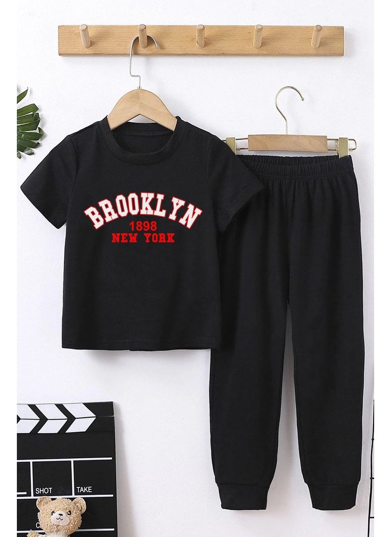 Kids Brooklyn Bottom - Top Tracksuit Set 3-4 Years Old Black