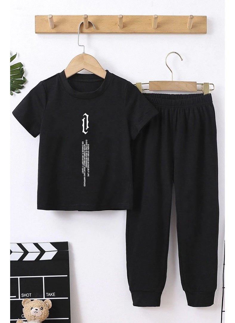 Kids Aleman Rapero Bottom - Top Tracksuit Set 3-4 Years Old Black