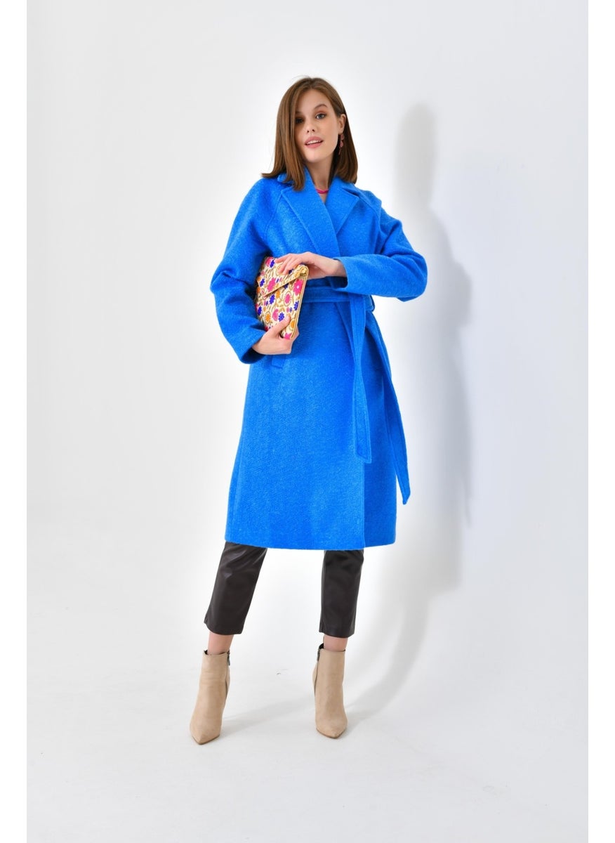 Ftz Women Women's Cashmere Coat Saxe Blue