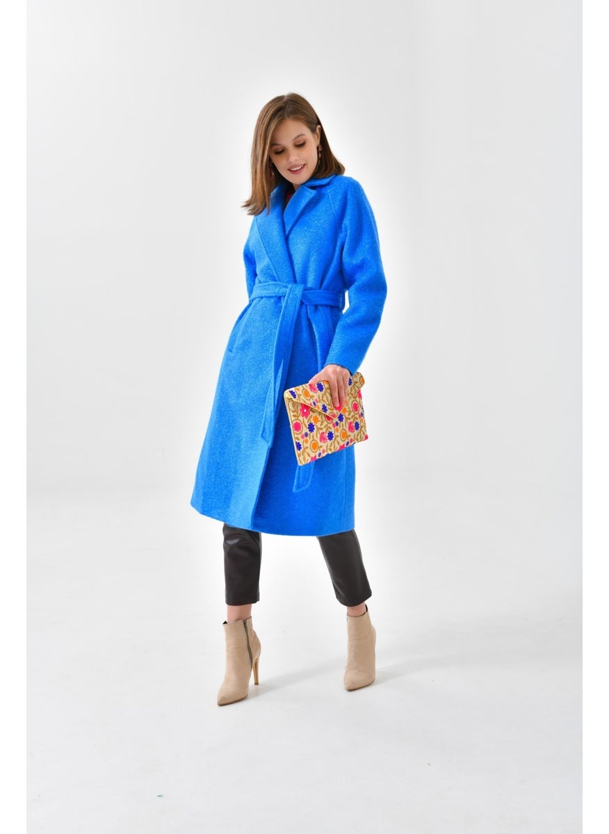 Ftz Women Women's Cashmere Coat Saxe Blue