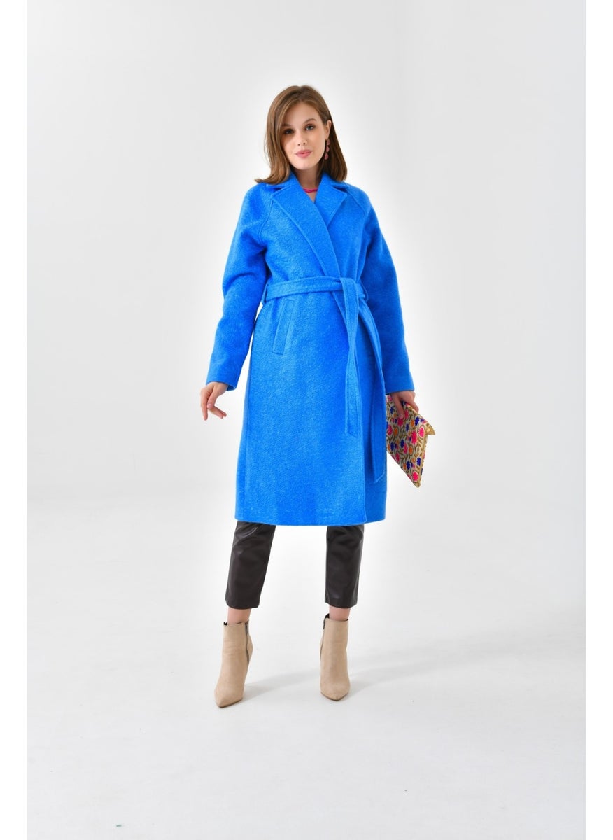 Ftz Women Women's Cashmere Coat Saxe Blue