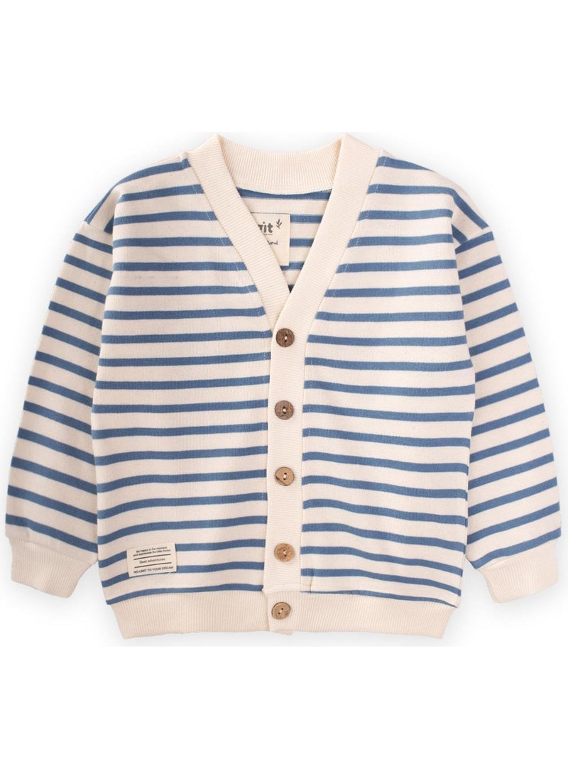 Indigo Blue Striped Cardigan 2-10 Years Old