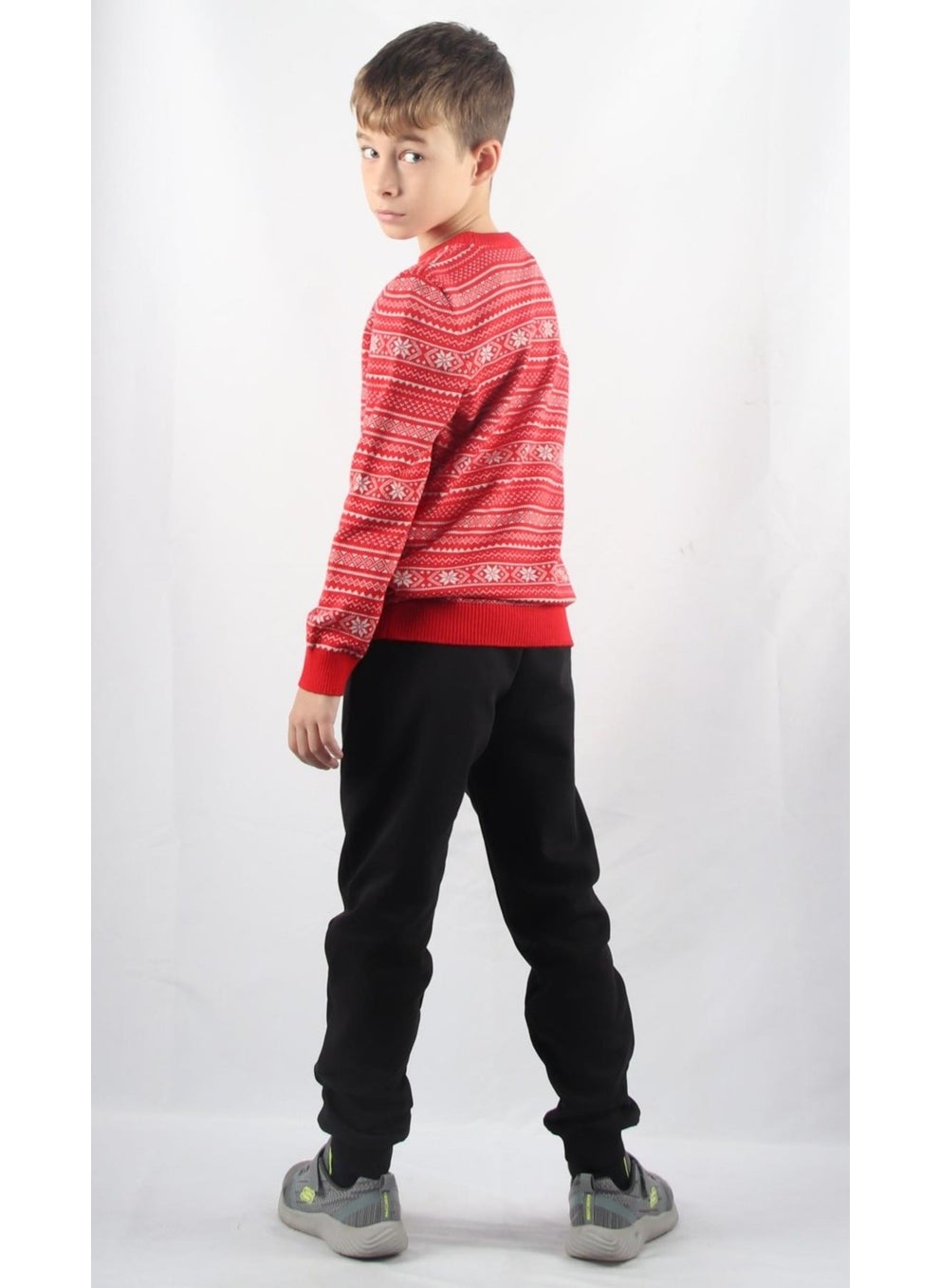 Crew Neck Kids Knitted Sweater C23-7103