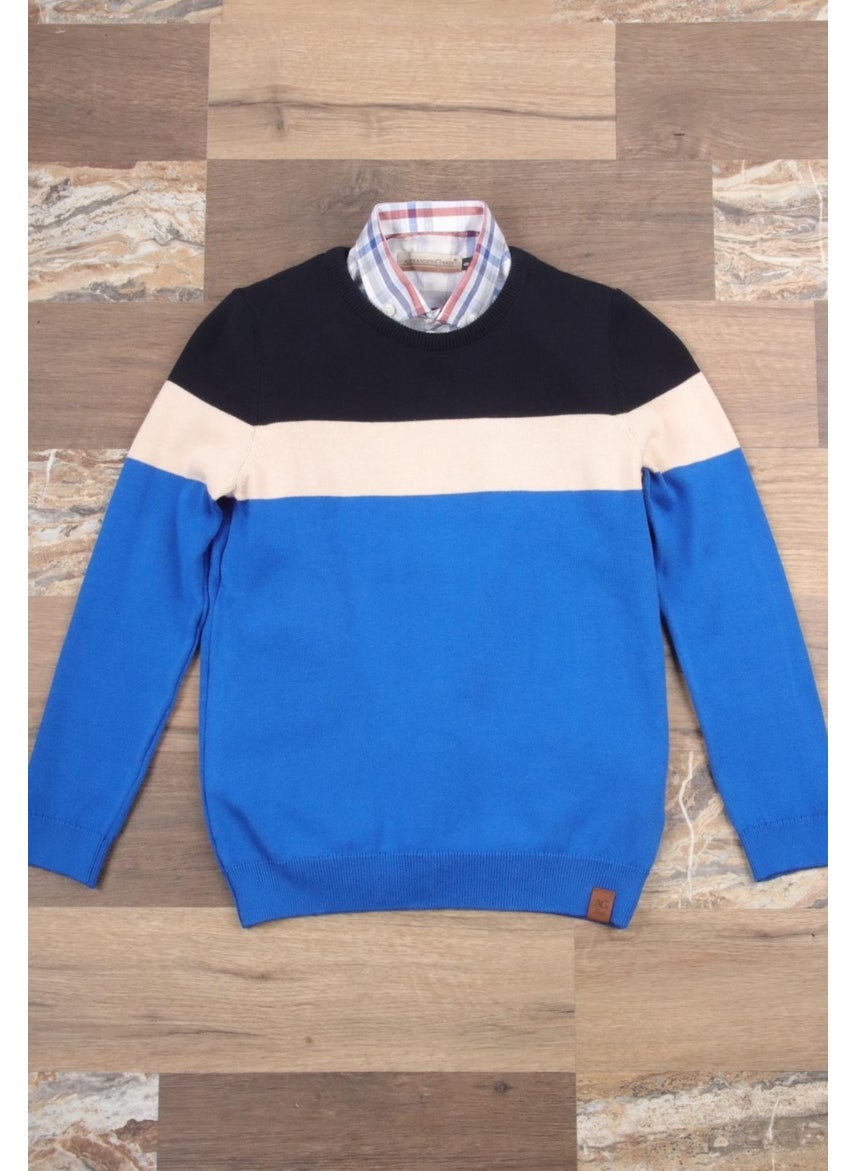 Crew Neck Kids Knitted Sweater (C23-7101)